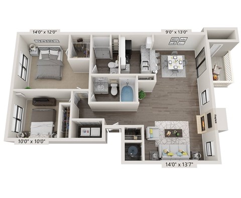 Riviera floorplan - renovated